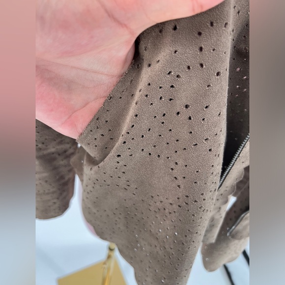 EUC BCBGMaxAzria Bri Perforated Faux Suede Jacket - Picture 12 of 14